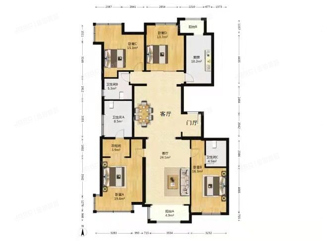 朝阳区 龙湖长楹天街3号楼11层8单元1202号