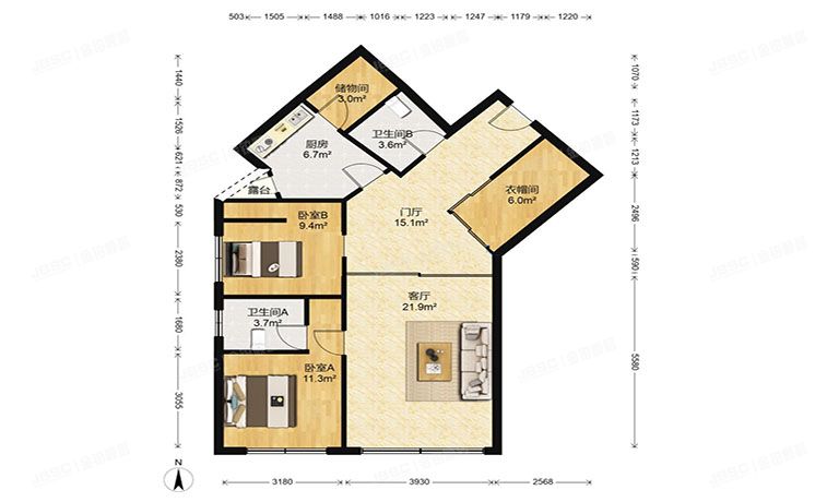朝阳区 阳光100国际公寓3号楼8层906
