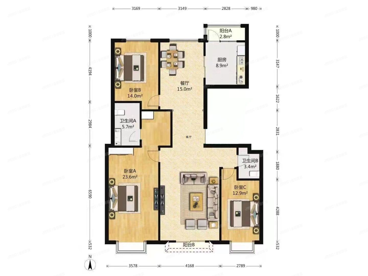 西城区 北京尊府2号楼4层5单元501