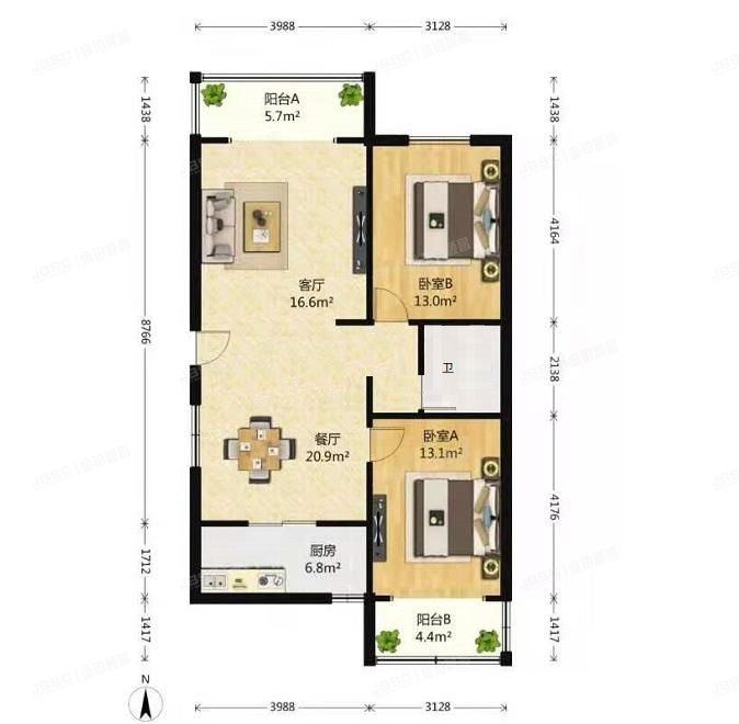 大兴区 黄村中里3号楼6层3单元704