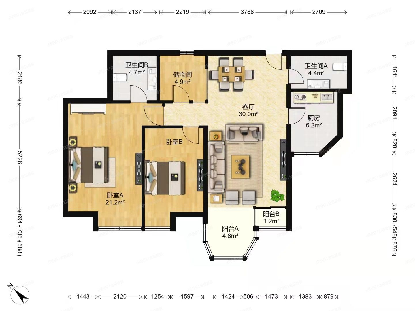 丰台区 珠江峰景西区5号楼7层702