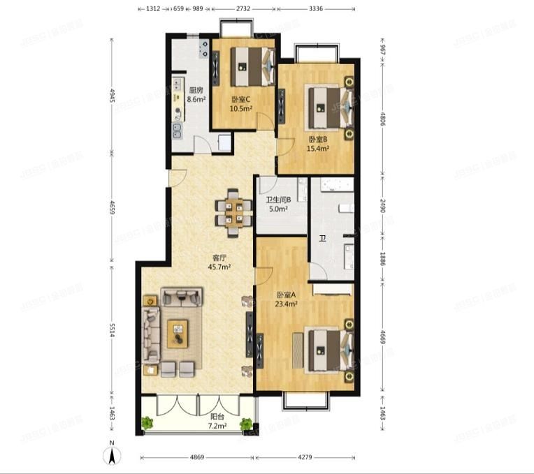 东城区 新世界家园5号楼10层3单元1001