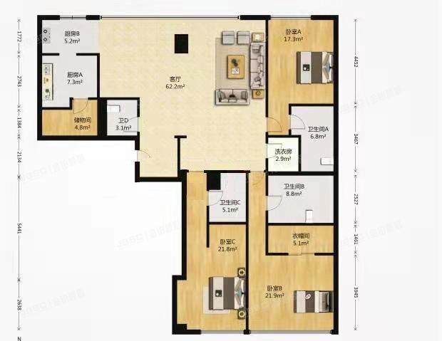 朝阳区 瑞安君汇3号楼9层4单元1005