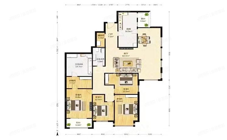 朝阳区 光彩国际公寓1号楼16层19A