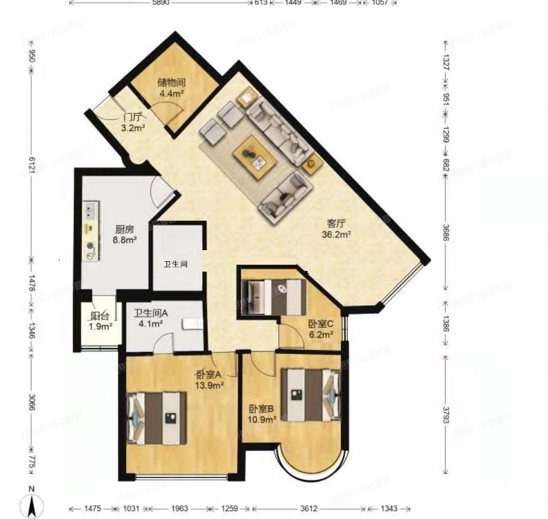 朝阳区 紫荆豪庭30号9层一座11D 公寓
