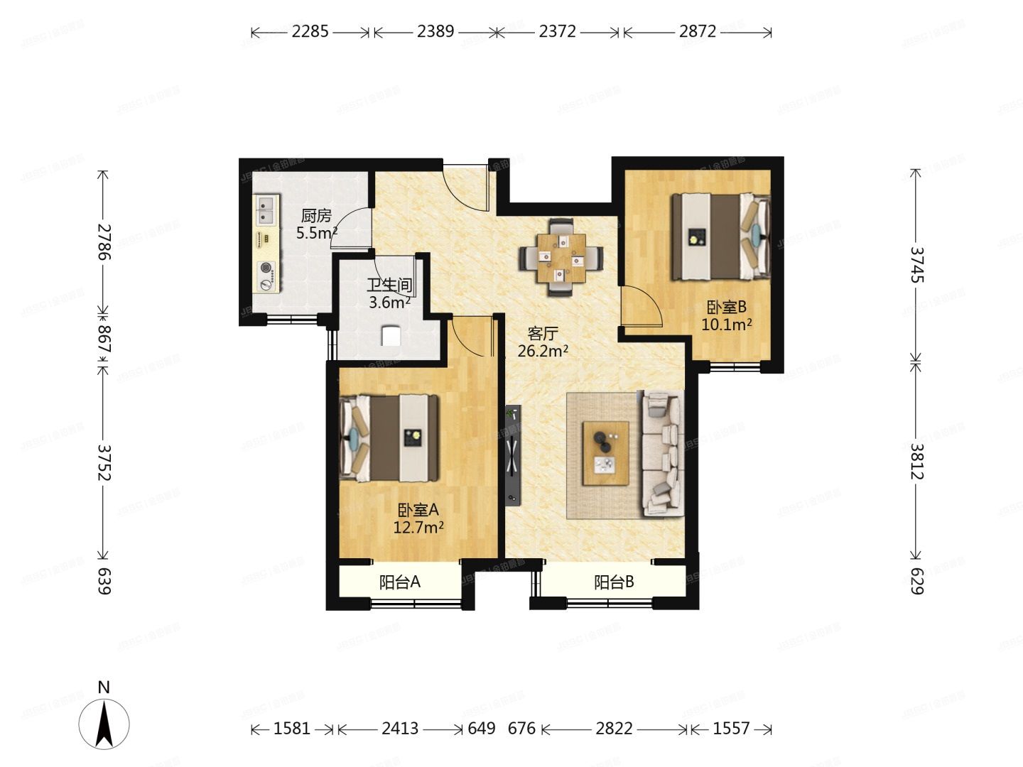 大兴区 东亚马赛公馆11号楼16层2单元1902