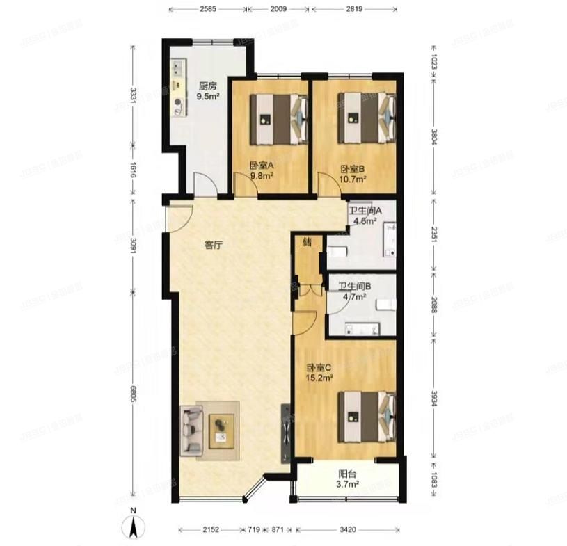 朝阳区 金港国际3号楼1层6单元101