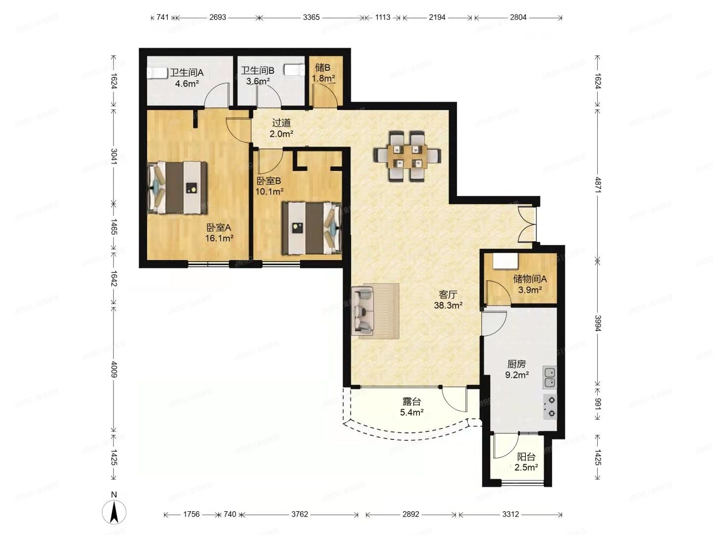 朝阳区 清境明湖5号4层4H