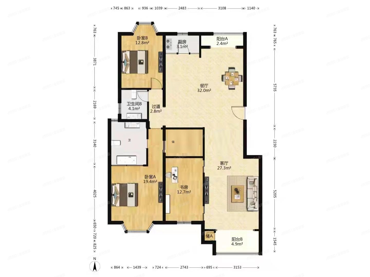 海淀区 西四环北路125号4号楼2层5单元201（汤泉逸墅）