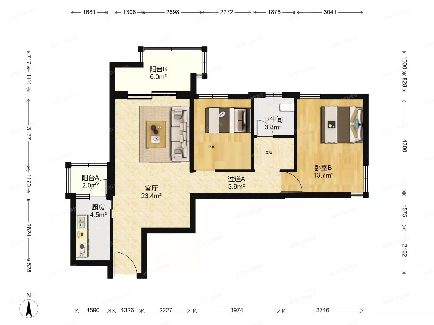 朝阳区 慈云寺北里113号楼26层2610号（京棉新城三厂）