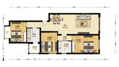 怀柔区 迎宾北路12号院1号楼2层3-202（和泰家园）