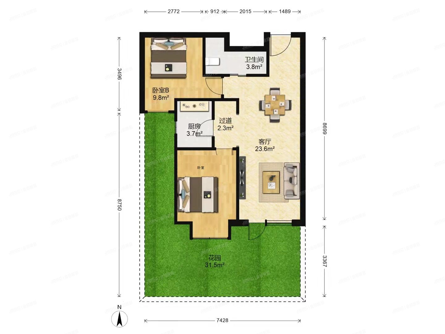 通州区 榆东一街6号院8号楼1层2单元103（金地格林格林）