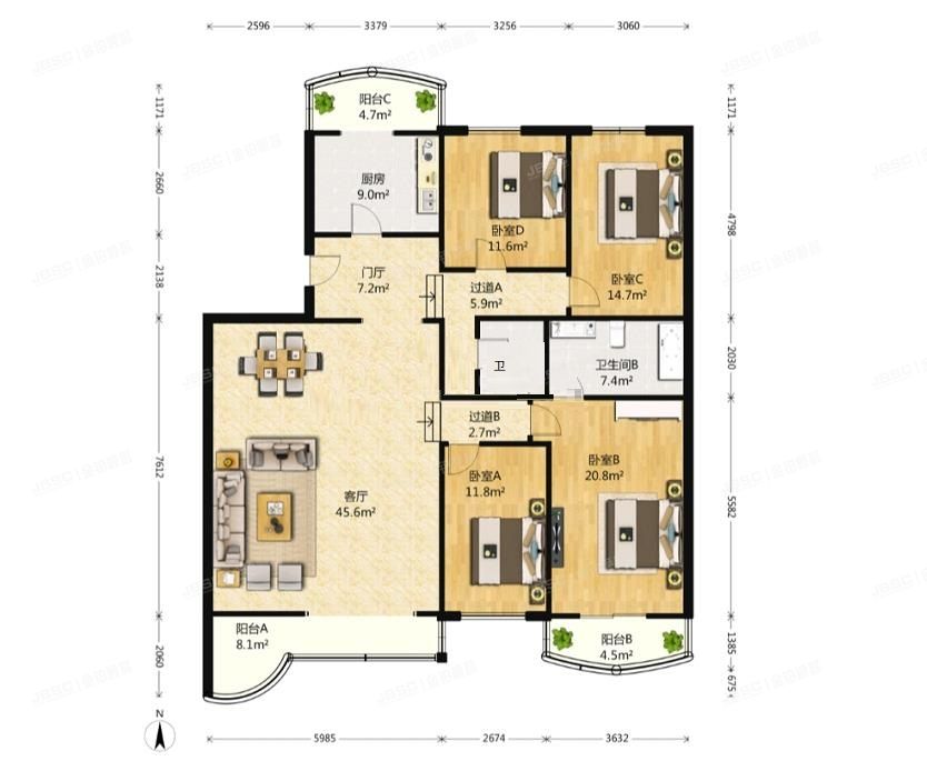 西城区 翠华街1号院8号楼3单元301（官园公寓） 公寓