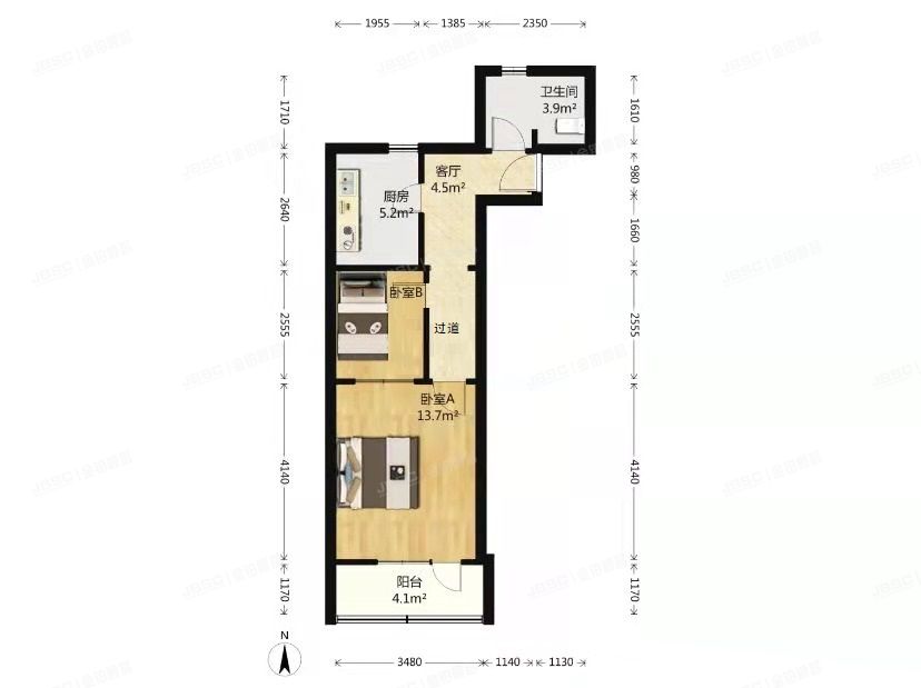 海淀区 后白堆子2号楼5门603号（后白堆子）