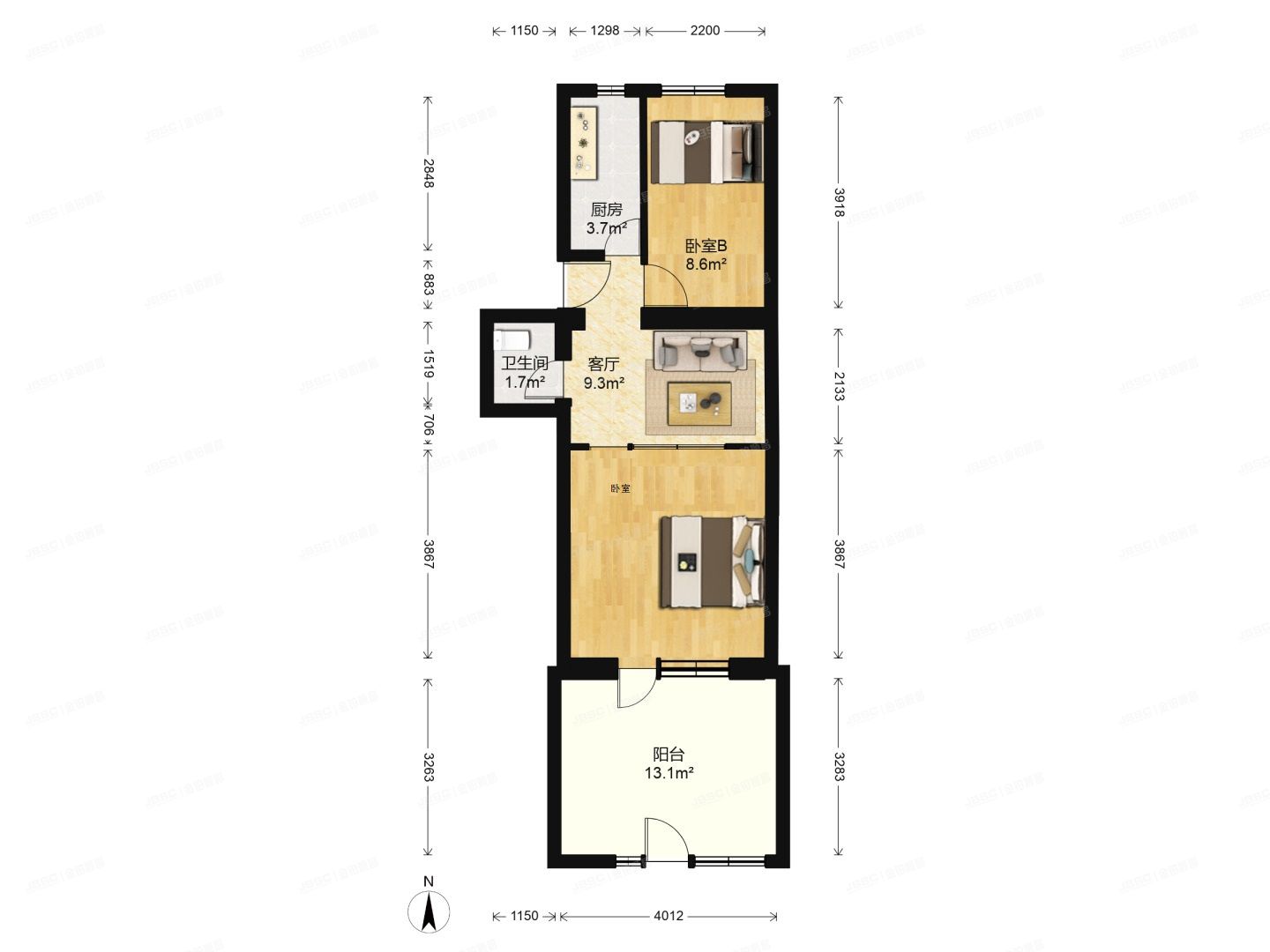 大兴区 黄村镇富强西里1号楼1层3-102（富强西里）房改房