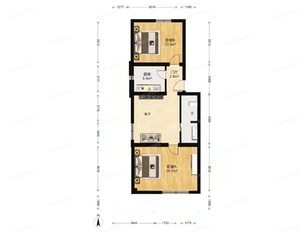 通州区 怡乐园一区58号楼3层4单元302（北机家属区）房改房