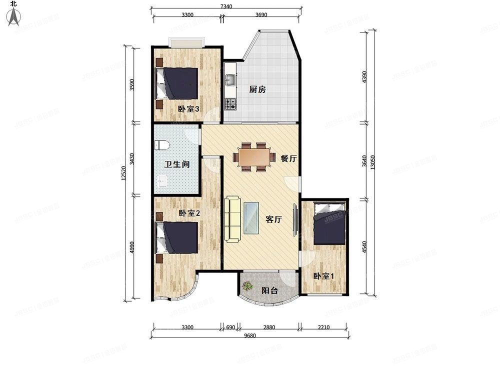 朝阳区 定福庄西村甲1号院3号楼2层2单元201（美然动力街区）