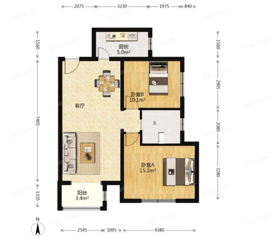 通州区 京洲园191号楼22层3单元2203（通景园）