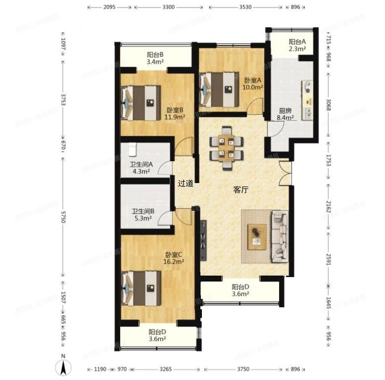 朝阳区 豆各庄5号院213号楼3层二单元302号（青青家园）