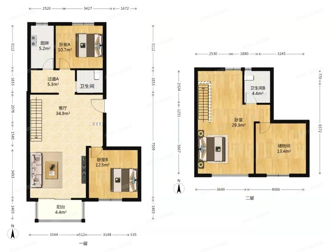 通州区 紫运西里7号楼11至12层2114（荔景园）复式