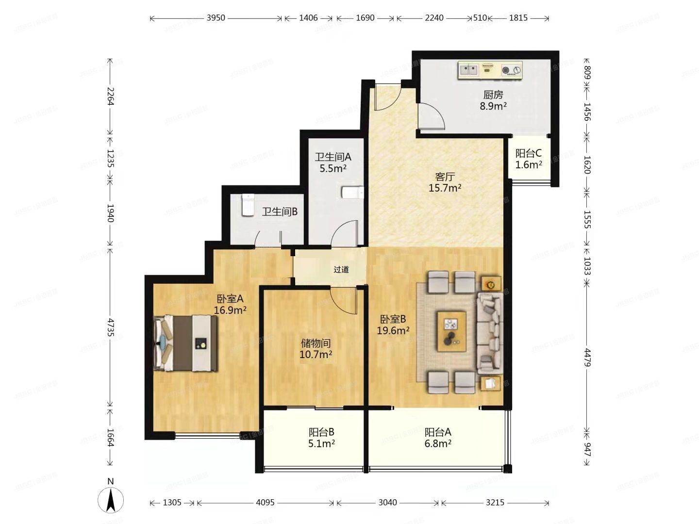 朝阳区 西坝河南路甲1号院B座9层1105（新天第家园）