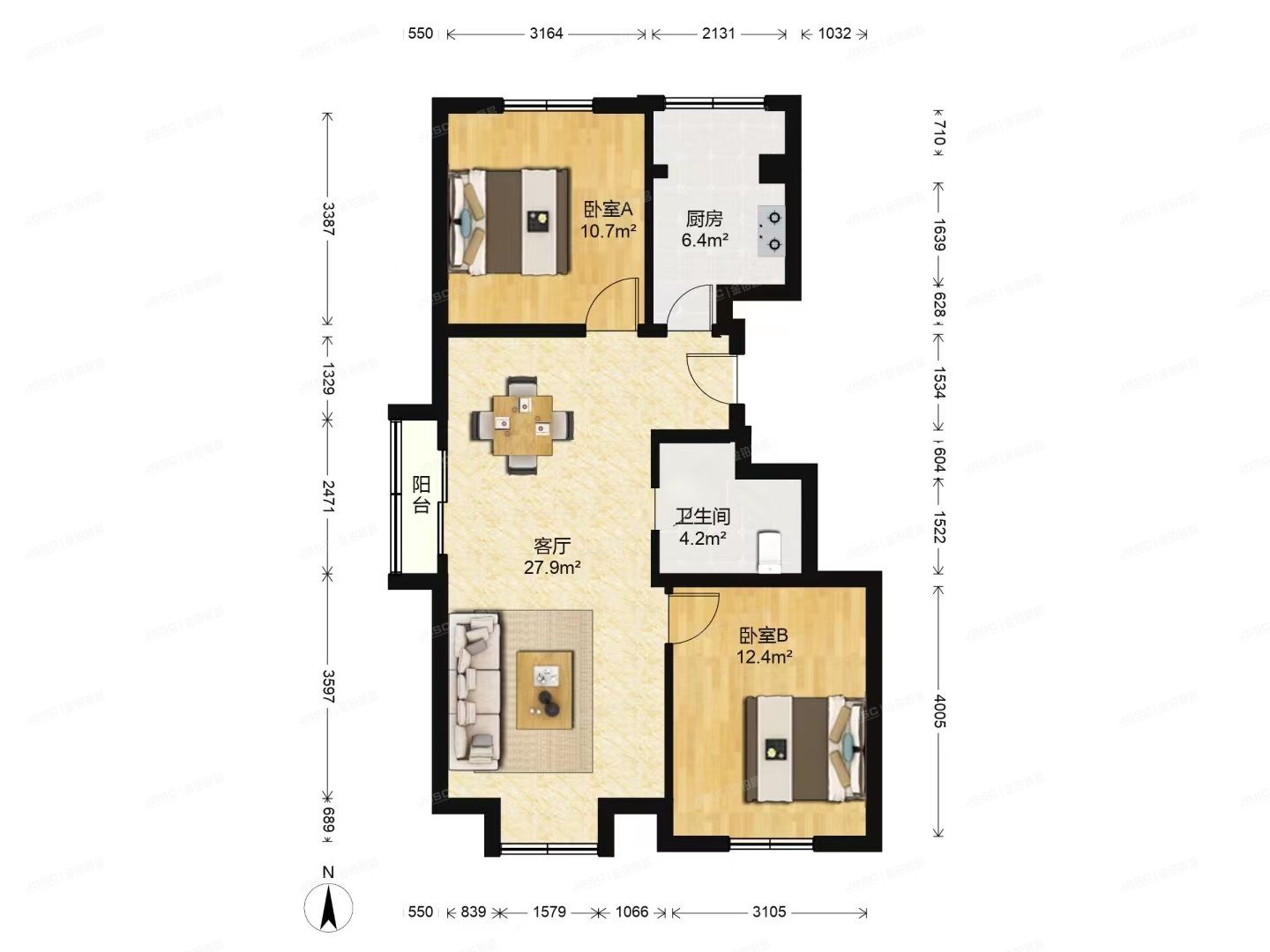 大兴区 南场东街2号院1号楼7层7单元702（庑殿家苑）