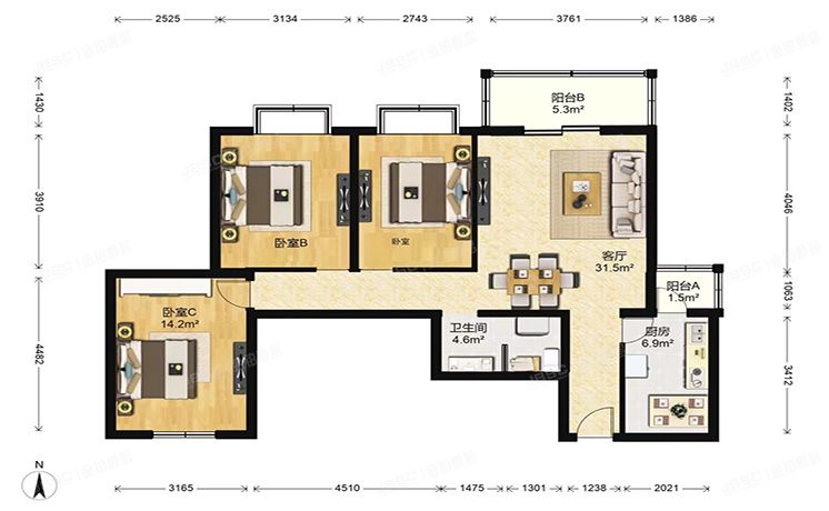 丰台区 青塔东里25号楼19层1-1908号（西翠芳庭）