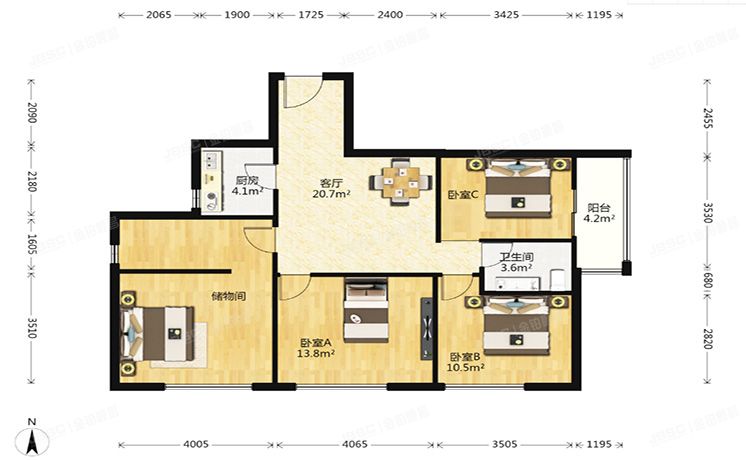 丰台区 晓月八里2号楼19层1单元1902（沸城）