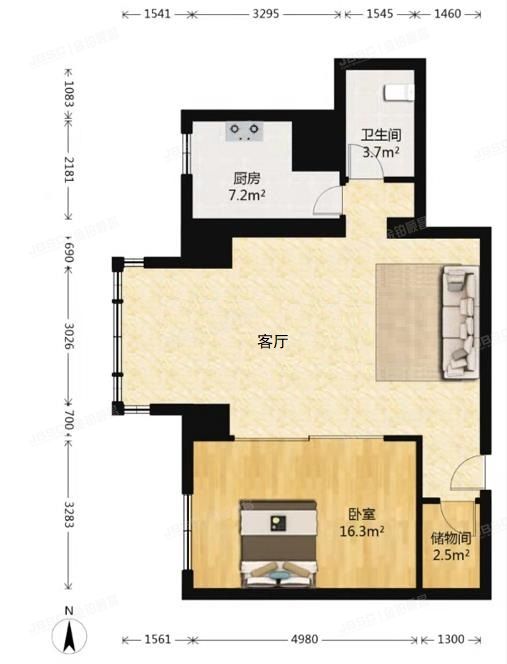 东城区 东中街58号1号楼5层二单元501（美惠大厦）公寓