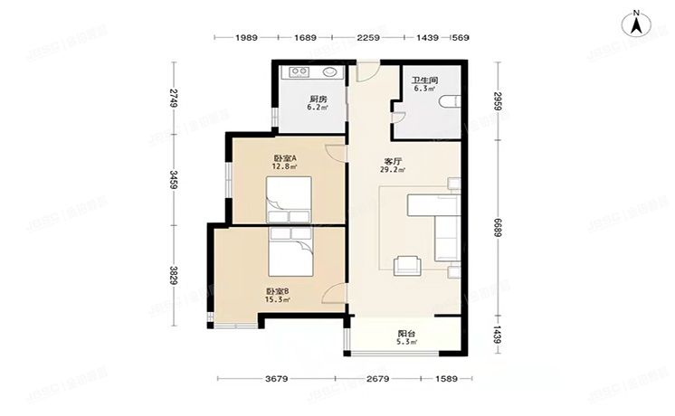 西城区 马连道路6号院5号楼2层1单元205号（格调小区）