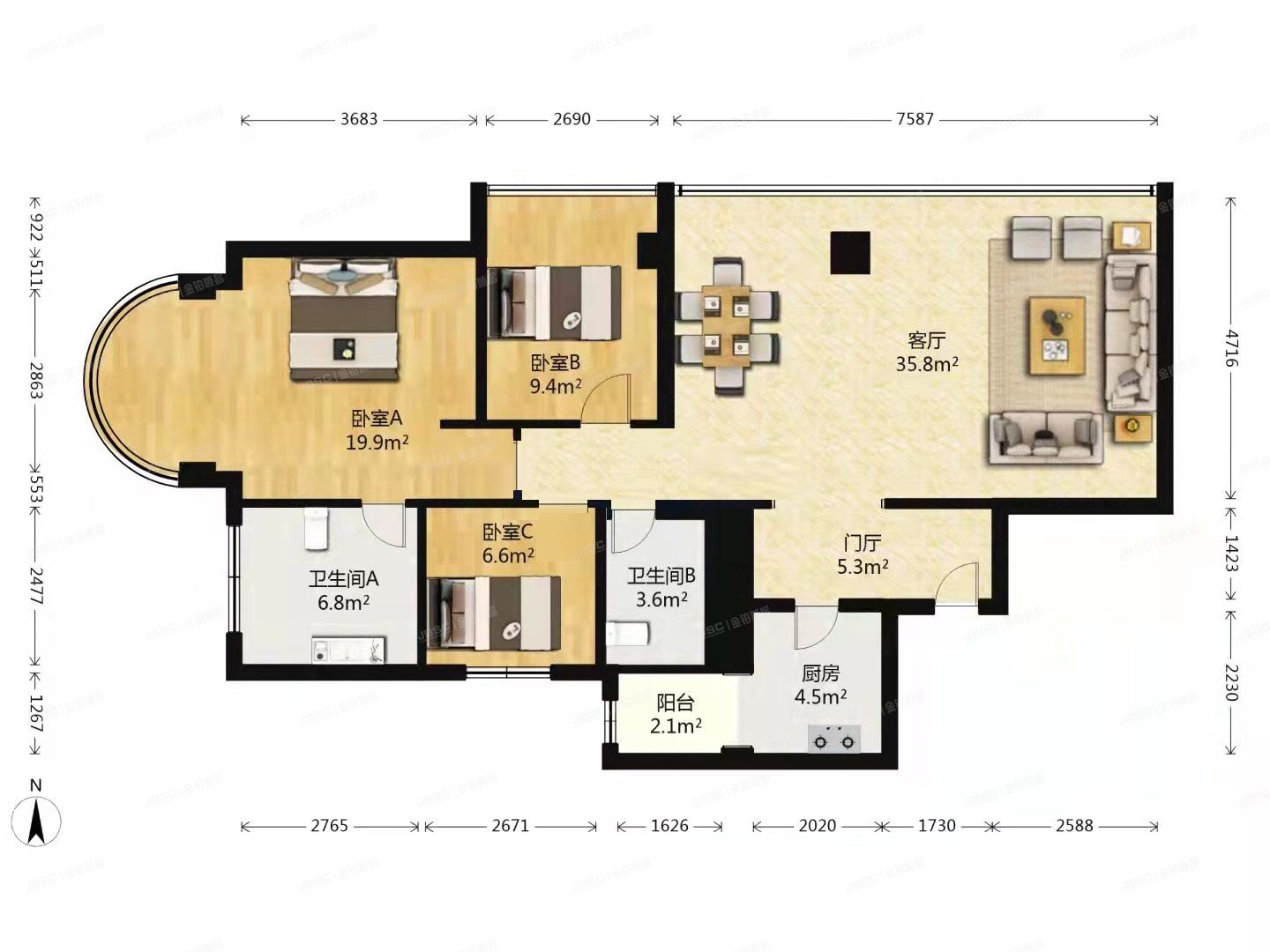 海淀区 西钓鱼台嘉园6号楼15层1501室（西钓鱼台嘉园）