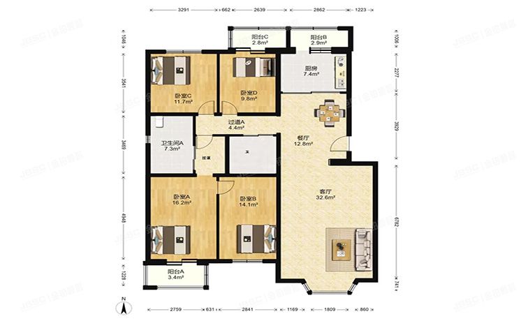 昌平区 回龙观镇通达园4号楼5层1单元501号（通达园）