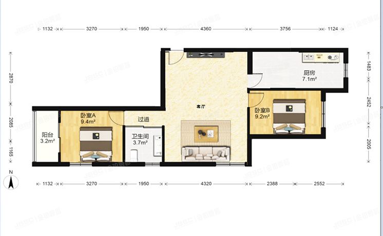 东城区 竹杆胡同3号楼2层1单元201