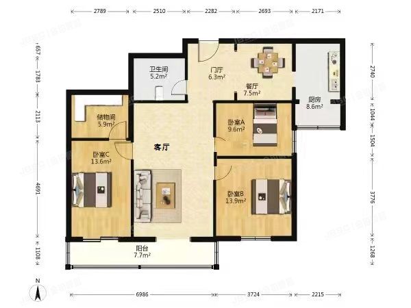 朝阳区 华威北里甲12号楼9层1001（华威北里）