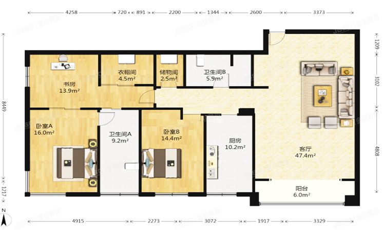 朝阳区 朝阳路139号院3号楼8层907号+车位（禧瑞都）