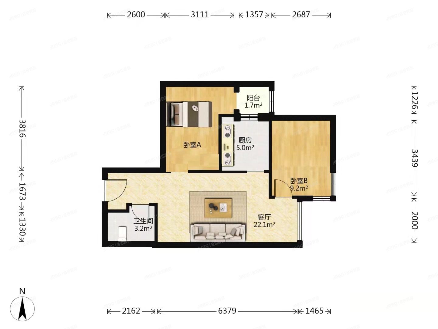 丰台区 顺八条8号院一区4号楼20层2001（宋家庄家园）
