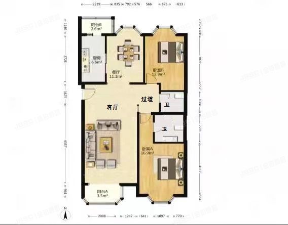 丰台区 城南嘉园益明园5号楼7层5-701（城南嘉园）