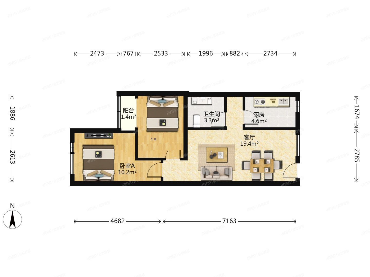 丰台区 青塔中街40号院3号楼14层1411（青岸丽景园）