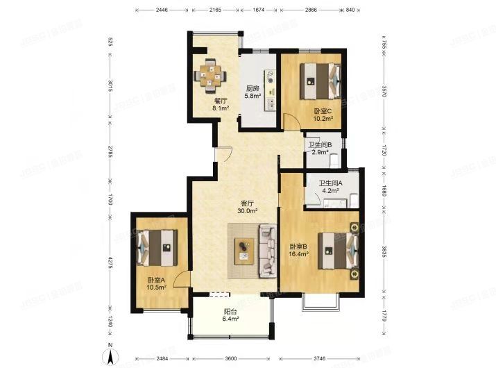 通州区 砖厂北里115号楼11层2单元1101（金隅花石匠）
