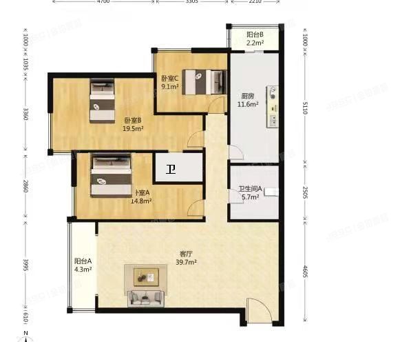 朝阳区 北苑路172号万兴苑15号楼2205（欧陆经典）