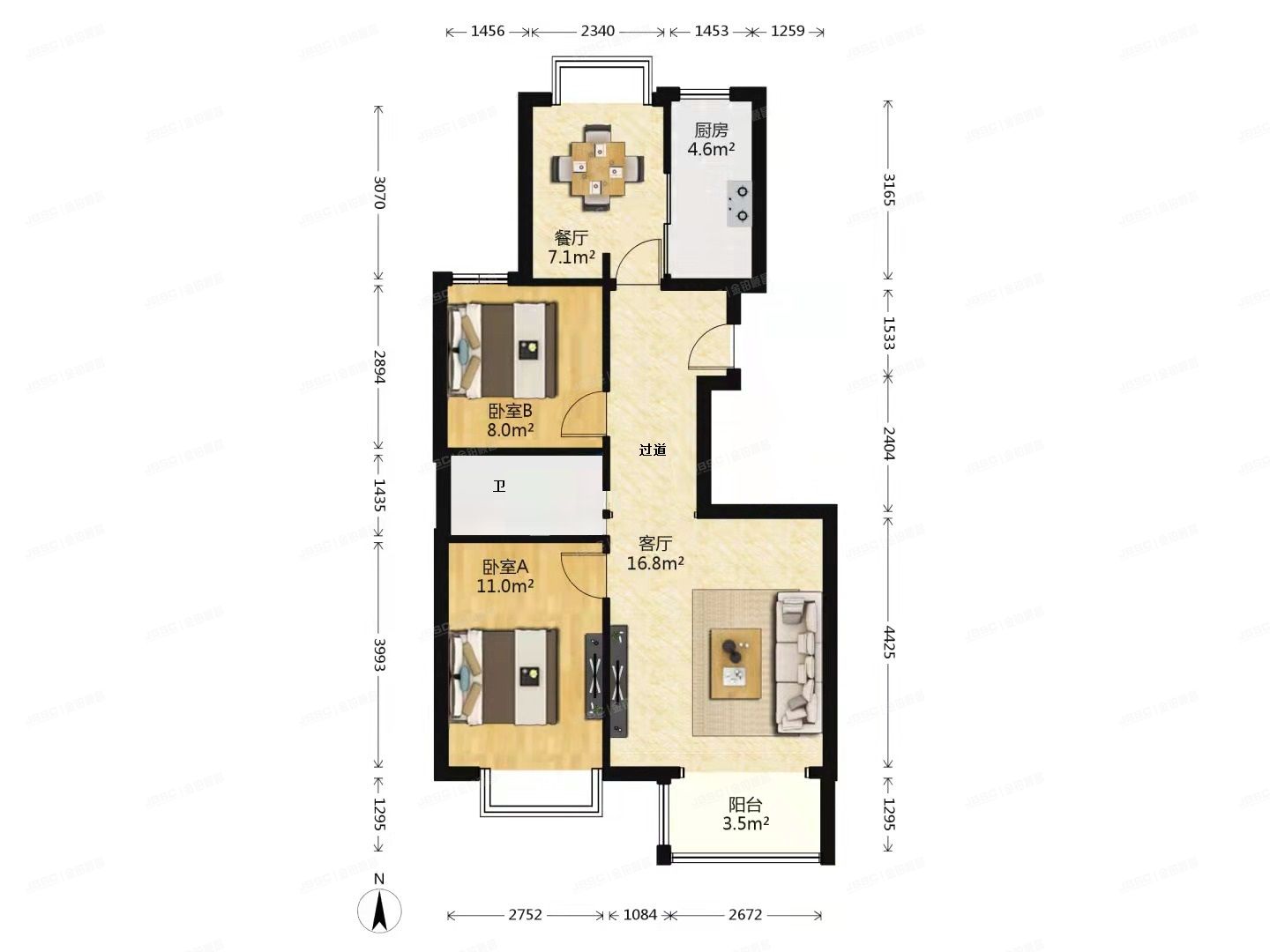 顺义区 双兴东区20号楼4层2单元402室（阳光水岸）