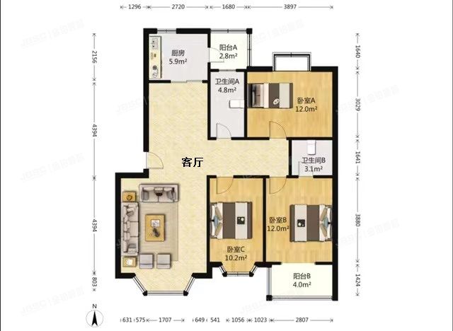 大兴区 旧宫镇芳源里乙3号楼5层3-501号（芳源里）