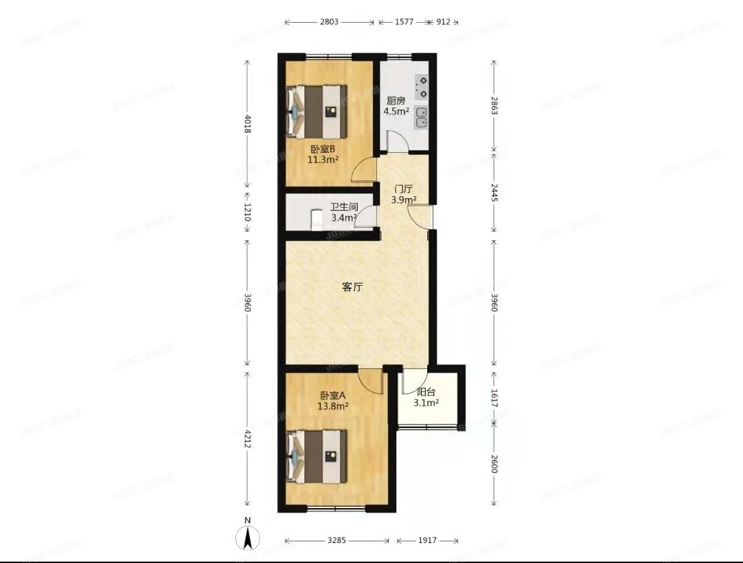 海淀区 新外大街31号院4号楼3层1门403（新外大街31号院）房改房