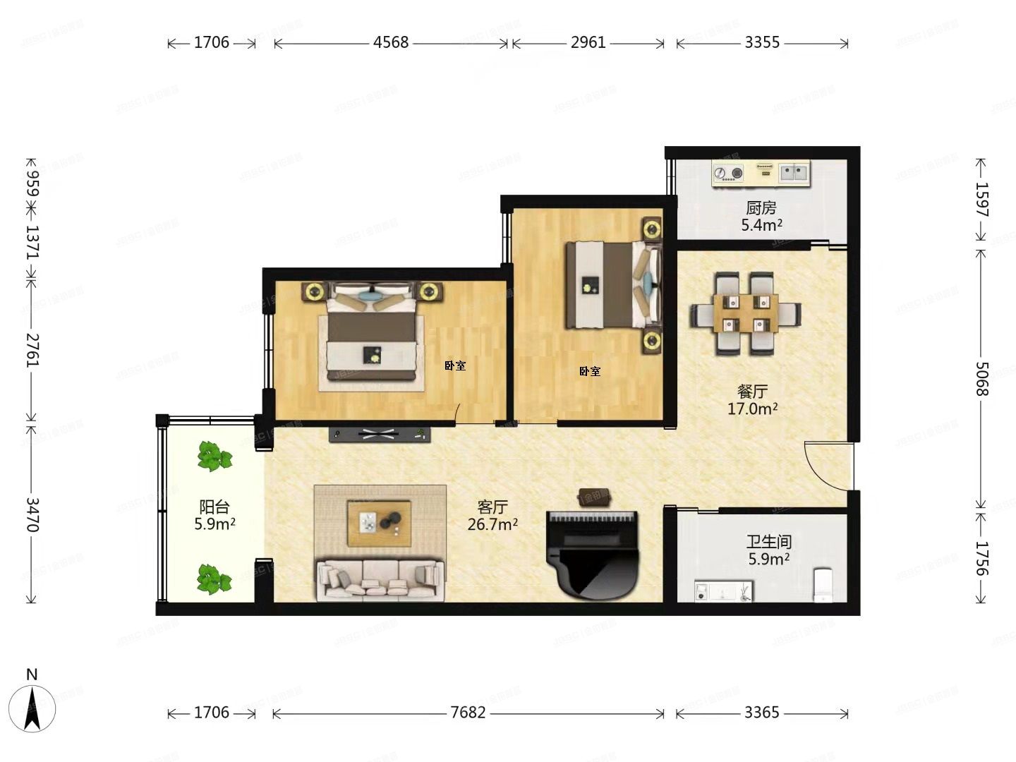 西城区 广安门内大街304号院2号楼23层2310（富明公寓）