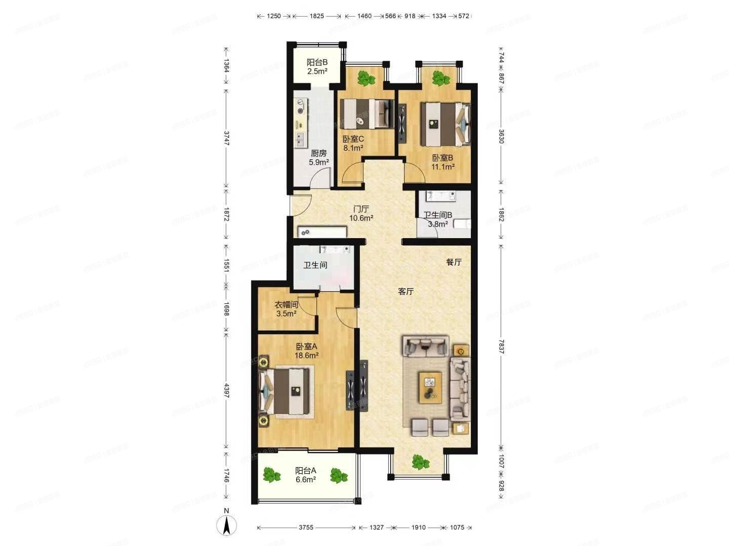 西城区 右安门内10号院1号楼三层5单元302号（凯迪尚府）