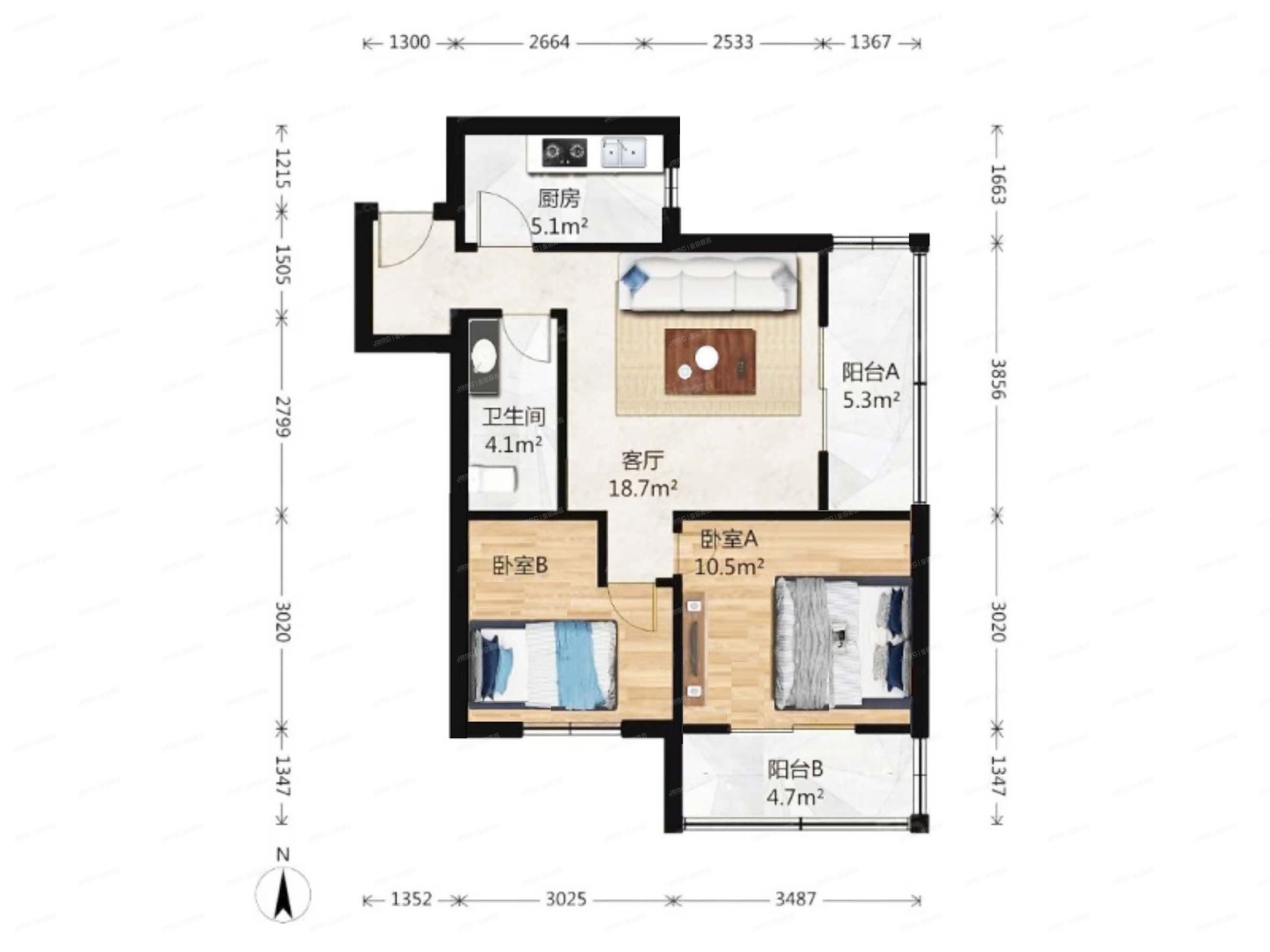 朝阳区 松榆南路38号院4号楼22层2202（美景东方）