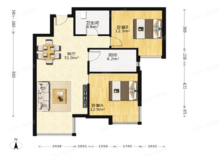朝阳区 双桥南街9号院4号楼2层3单元202（华美橡树岭）