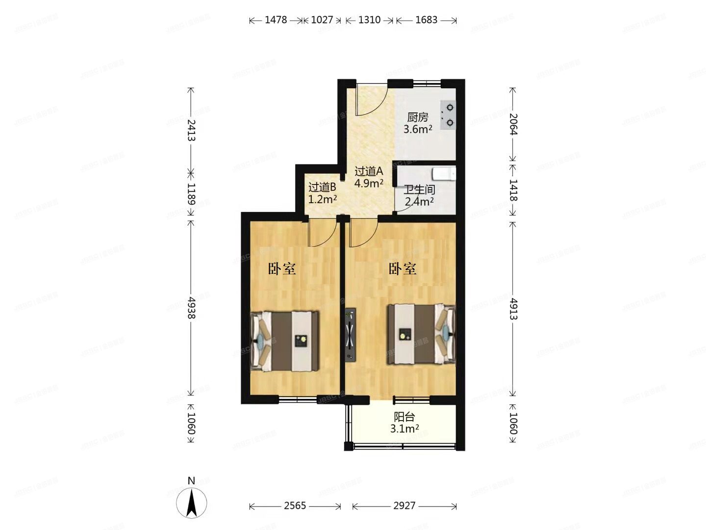 朝阳区 垡头西里二区16号楼11层1104（垡头西里二区）房改房