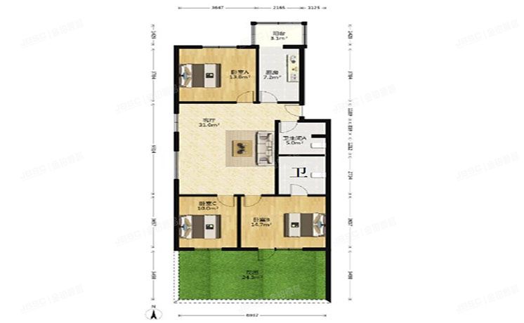 朝阳区 富东嘉园8号楼1层10门102（富东嘉园）房改房