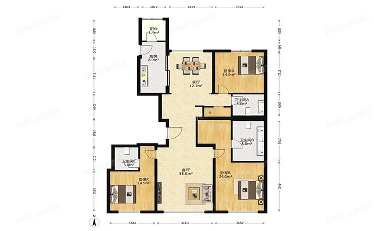 朝阳区 广渠路25号院1号楼19层2单元2201（金茂府）